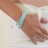 Aigue-marine | Verre Sirène | Bracelet Wrap Lin Blanc